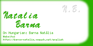 natalia barna business card